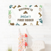 Welkom Eerste Rodeo Verjaardag 1e Cowboy Western Spandoek (Insitu)