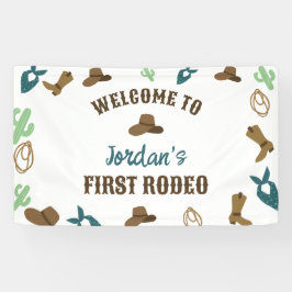 Welkom Eerste Rodeo Verjaardag 1e Cowboy Western Spandoek