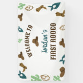 Welkom Eerste Rodeo Verjaardag 1e Cowboy Western Spandoek (Verticaal)