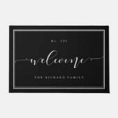 Welkom | Elegant Calligraphy House & Family Name Deurmat (Voorkant)