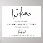 Welkom elegant eenvoudig minimalistisch trouwbord poster (Voorkant)