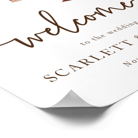 Welkom Elegant Fall Wedding Poster (Hoek)