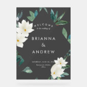 "Welkom" Elegant Floral Wedding Foam Board Acryl Bord (Voorkant)