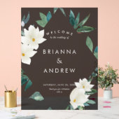 "Welkom" Elegant Floral Wedding Foam Board Acryl Bord (Huwelijk)