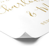 Welkom Elegant Gold Signature Script Weduwschap Poster (Hoek)