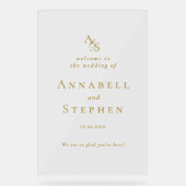 WELKOM! Elegant, klassiek, monogram, Acryl Bord (Voorkant)