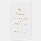 WELKOM! Elegant, klassiek, monogram, Acryl Bord (Hoek)