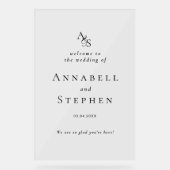 WELKOM! Elegant, klassiek, monogram, Acryl Bord (Voorkant)