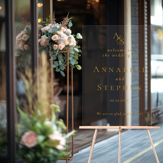 WELKOM! Elegant, klassiek, monogram, Acryl Bord