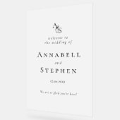 WELKOM! Elegant, Klassiek, Monogram, Huwelijk Acryl Bord (Hoek)