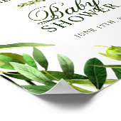 Welkom | Elegant Olive Boho Baby shower Poster (Hoek)