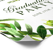 Welkom | Elegant Olive Boho Graduation Party Poster (Hoek)