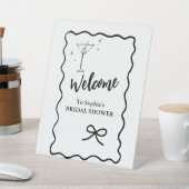 Welkom Elegant Pedestal Wavy Retro Vrijgezellenfee Reclamebord Met Voetstuk (Insitu)