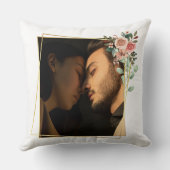 Welkom Elegant Script Black en White Wedding Welco Kussen (Achterkant)