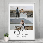 Welkom Elegant Script Black en White Wedding Welco Poster