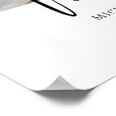 Welkom Elegant Script Black en White Wedding Welco Poster (Hoek)