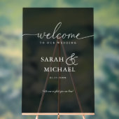 WELKOM! Elegant, transparant, zwart, bruiloft Acryl Bord (Neutraal)