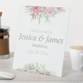 Welkom elegant, verfijnd trouwbericht reclamebord met voetstuk (Insitu)