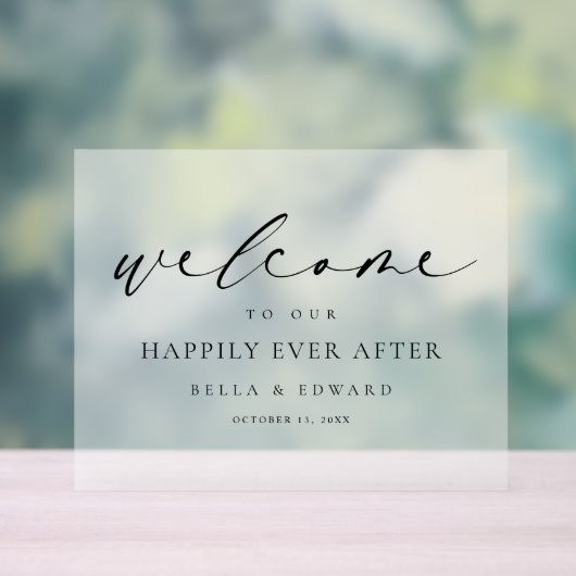 Welkom Elegant Wedding Acryl Bord (Neutraal)