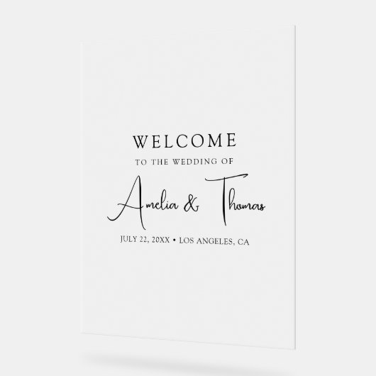 Welkom Elegant Wedding Acryl Bord (Hoek)