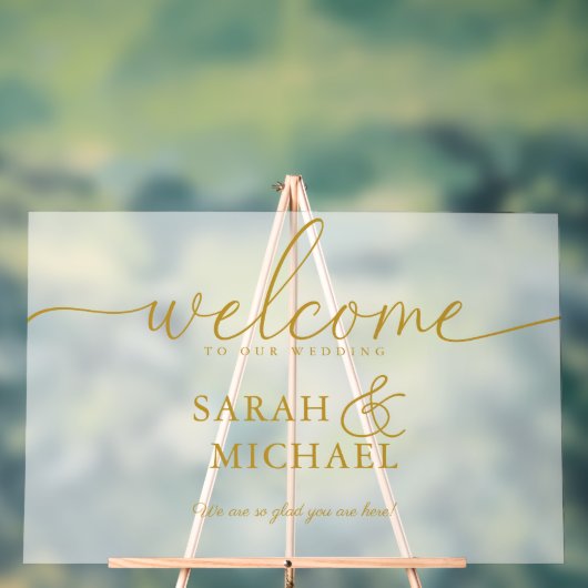 WELKOM! Elegant, wit, transparant, bruiloft Acryl Bord (Neutraal)