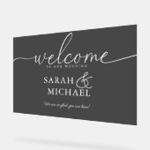 WELKOM! Elegant, zwart, transparant, bruiloft Acryl Bord (Hoek)