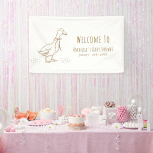 Welkom Elegante Boho Dwaze Gans Baby Shower Spandoek