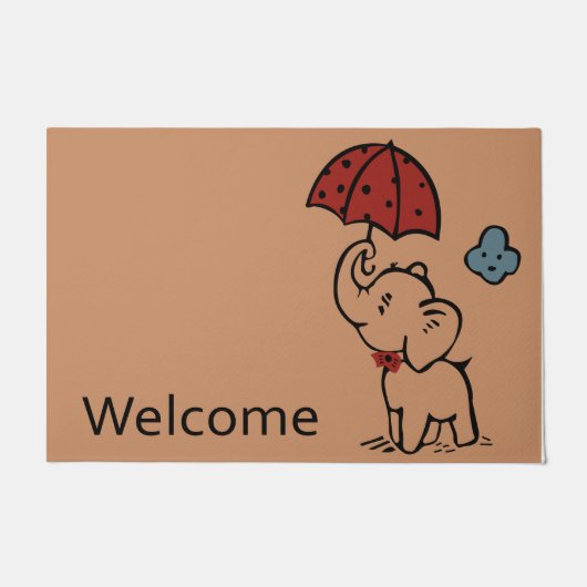 Welkom Elephant Doormat, lieflijk olifant Deurmat (Voorkant)