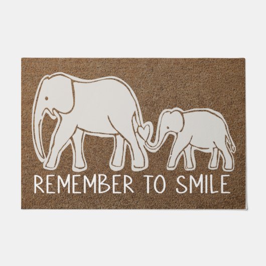 Welkom Elephant Doormat, lieflijk olifant Doormat Deurmat (Voorkant)