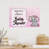 Welkom Elephant Thleing Baby shower Banner Poster (Keuken)