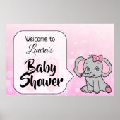Welkom Elephant Thleing Baby shower Banner Poster (Voorkant)