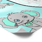 Welkom Elephant Thleing Baby shower Banner Poster (Hoek)