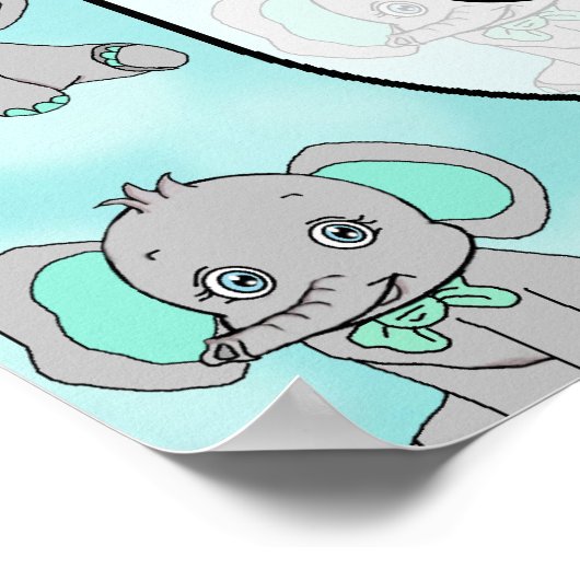 Welkom Elephant Thleing Baby shower Banner Poster (Hoek)