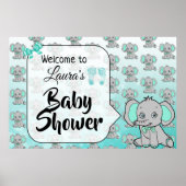 Welkom Elephant Thleing Baby shower Banner Poster (Voorkant)