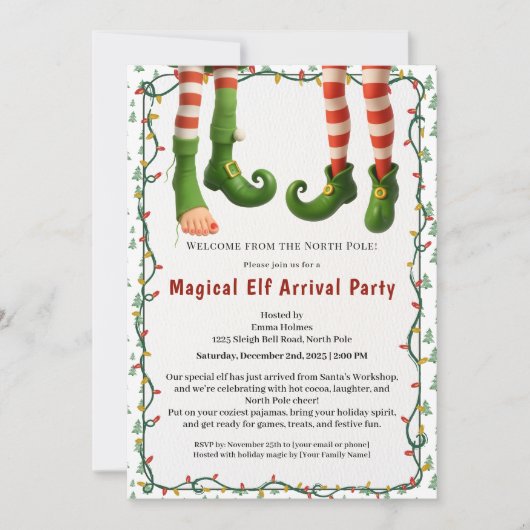 Welkom Elf Feest | Aankomst Viering Noordpool Kaart (Voorkant)