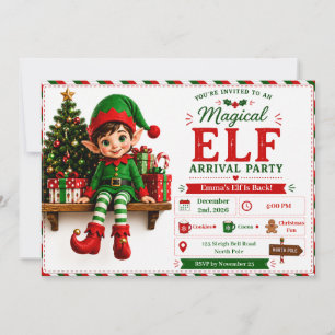 Welkom Elf Feest Aankomst Viering Noordpool Kaart