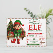 Welkom Elf Feest | Aankomst Viering Noordpool Kaart (Staand voorkant)