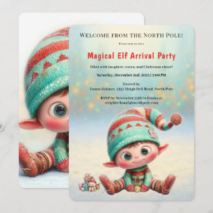 Welkom Elf Feest Aankomst Viering Noordpool Kaart