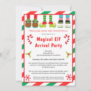 Welkom Elf Feest Aankomst Viering Noordpool Kaart