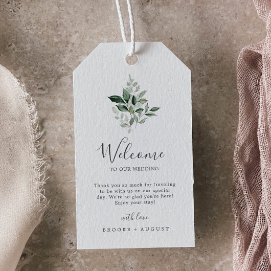 Welkom Emerald Greenery Wedding Cadeaulabel