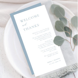 Welkom en Bedankt Dusty Blue Bedankt Place Card