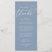 Welkom en Bedankt, Modern Dinner Bedankt Card Programmakaart (Voorkant)