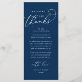 Welkom en Bedankt, Modern Dinner Bedankt Card Programmakaart (Voorkant)