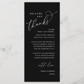 Welkom en Bedankt, Plaatsinstelling Dank u kaart (Voorkant)