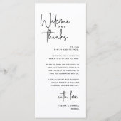 Welkom en Bedankt, Plaatsinstelling Dank u kaart (Voorkant)