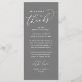 Welkom en Bedankt, Plaatsinstelling Dank u kaart (Voorkant)