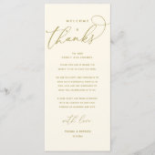 Welkom en Bedankt, Plaatsinstelling Dank u kaart (Voorkant)