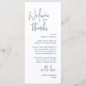 Welkom en Bedankt, Plaatsinstelling Dank u kaart (Voorkant)