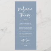 Welkom en Bedankt, Plaatsinstelling Dank u kaart (Voorkant)