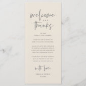 Welkom en Bedankt, Plaatsinstelling Dank u kaart (Voorkant)